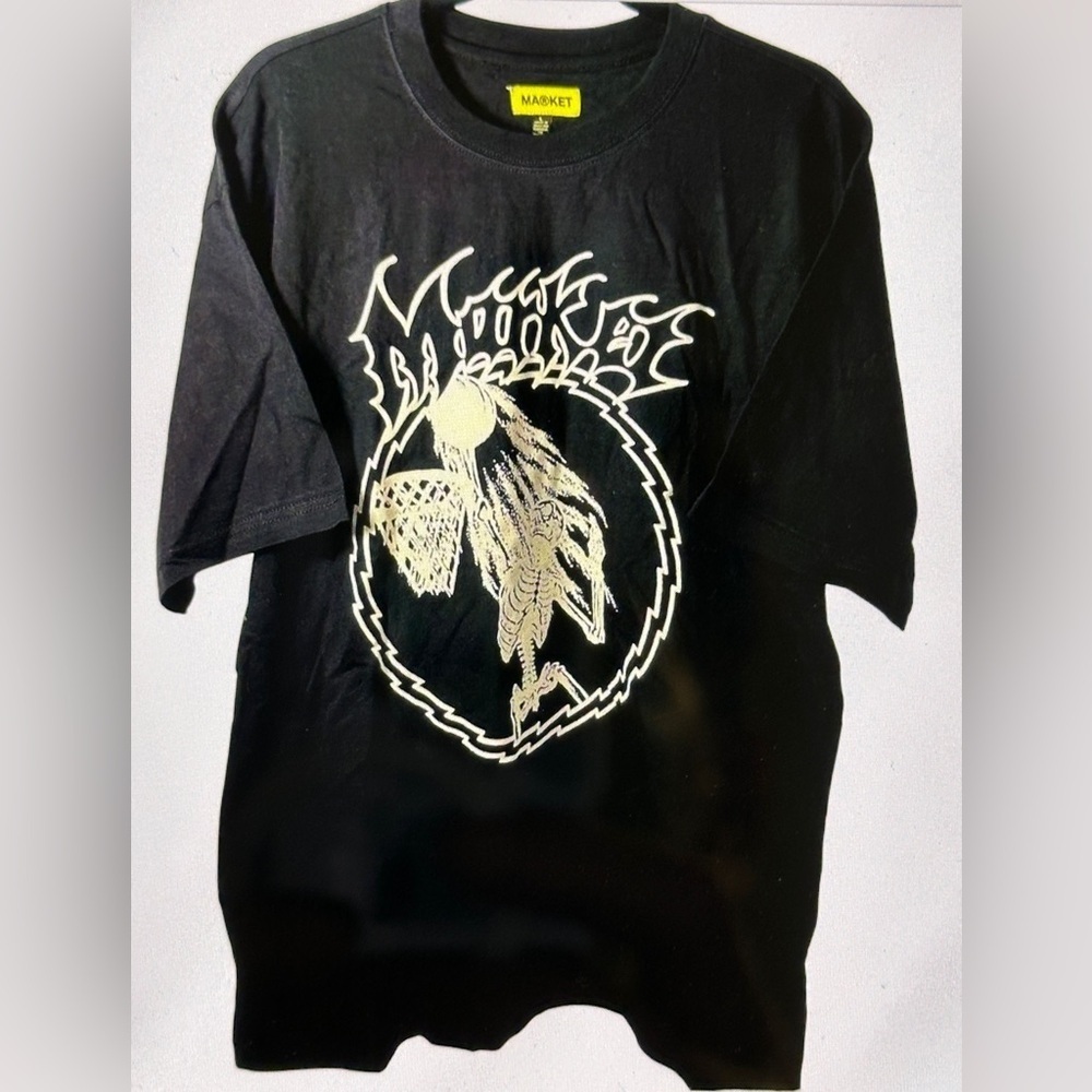 Market Dunk Til Death Black Graphic T-Shirt New Size XL​